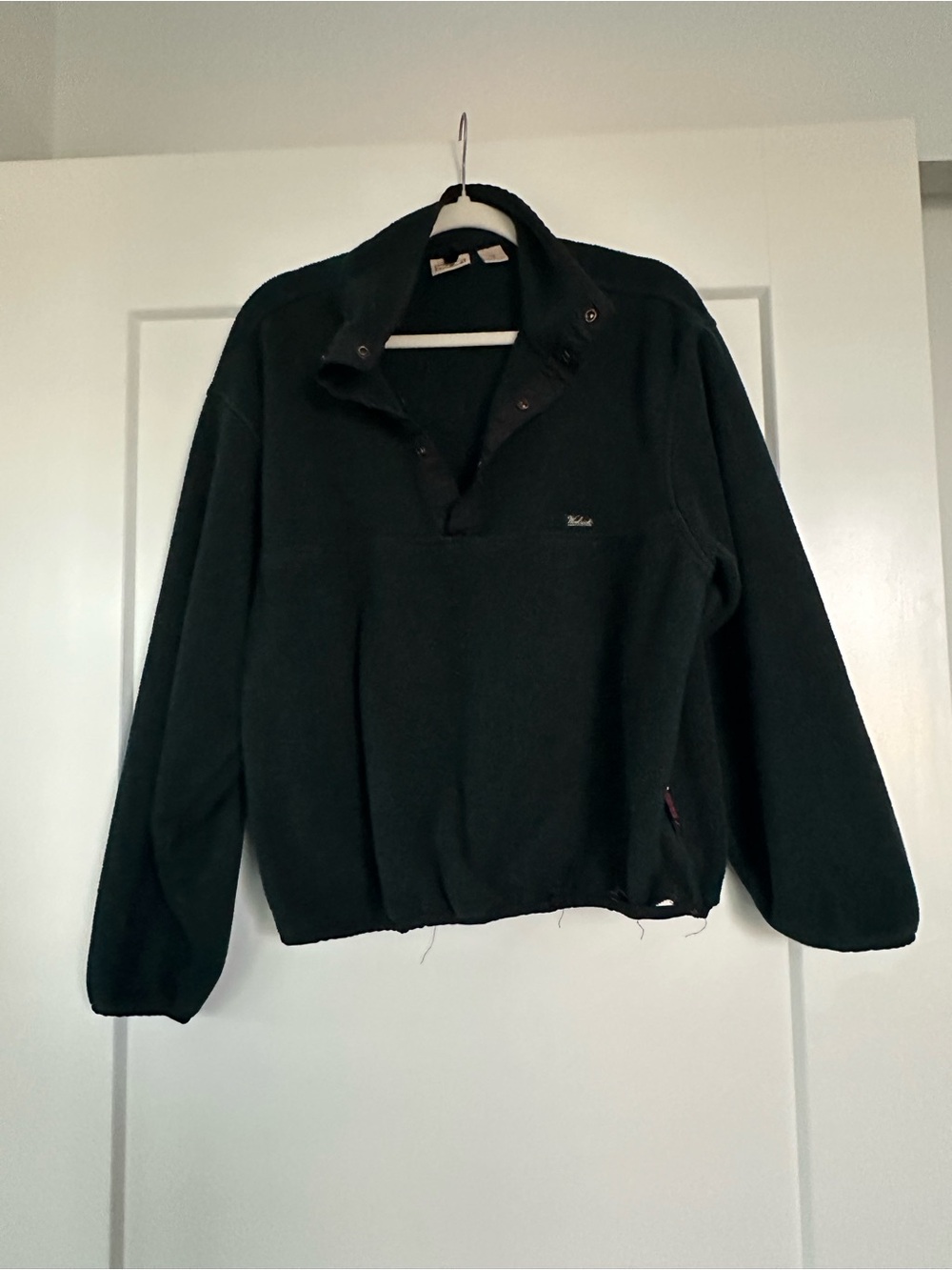 Woolrich Men's Dark Green Zip-Up Fleece Pullover